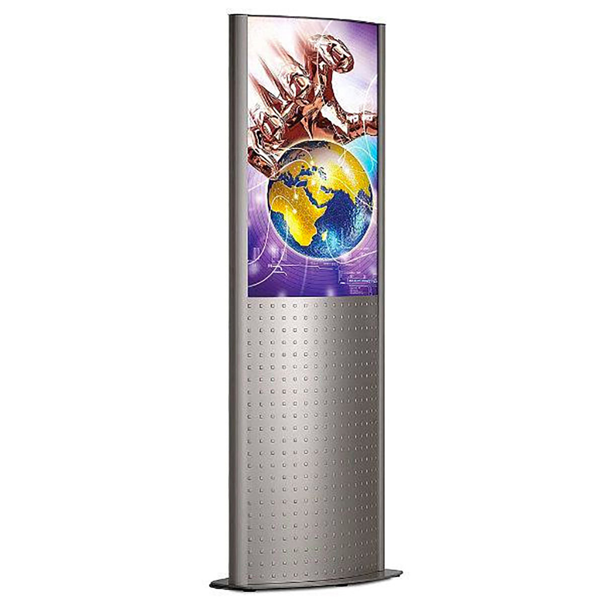 24″w x 36″h Deco Totem Poster Display Stand Silver Double Sided / With ...