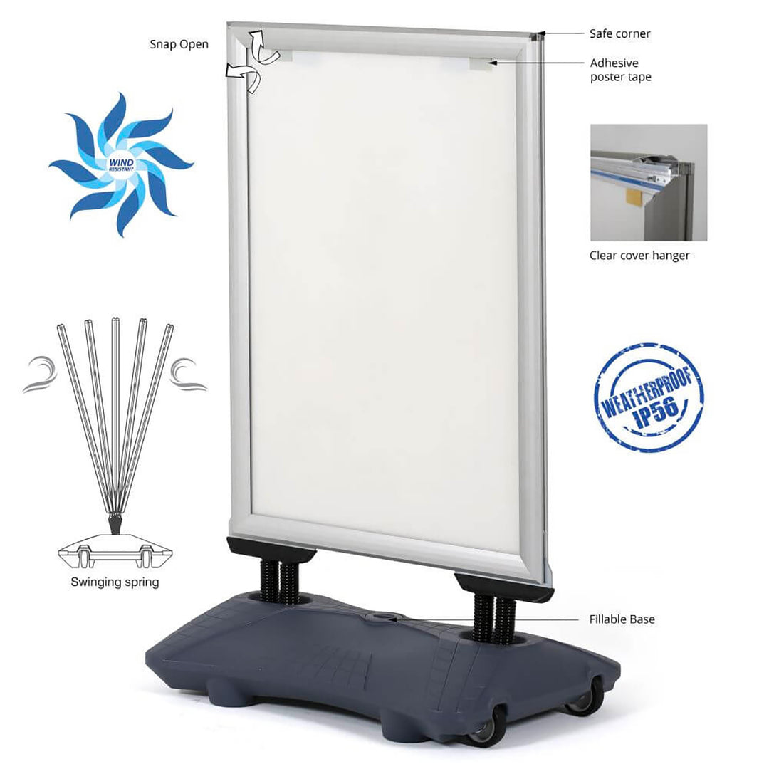 Weather Wind Resistant Outdoor Pavement Sidewalk Sign Holder