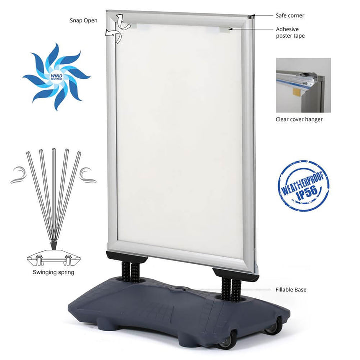 Weather Wind Resistant Outdoor Pavement Sidewalk Sign Holder