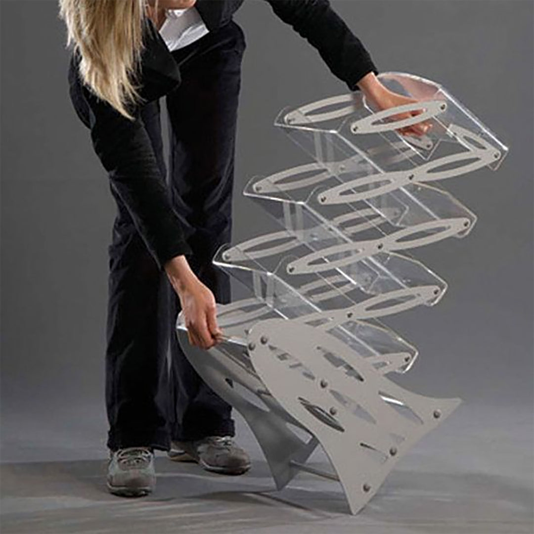 Zig-Zag Rack Acrylic Stand without Bag 3×8.5×11 Shelf & 1 Header