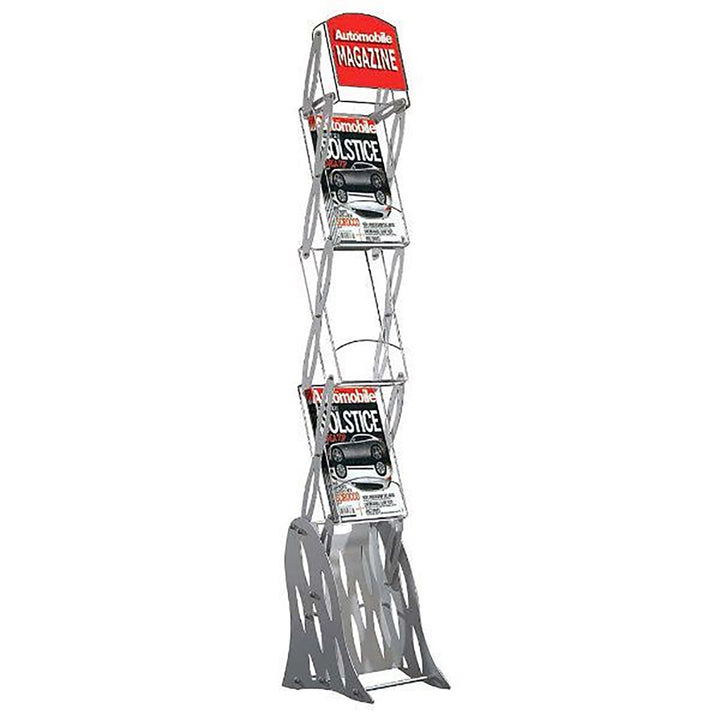 Zig-Zag Rack Acrylic Stand without Bag 3×8.5×11 Shelf & 1 Header