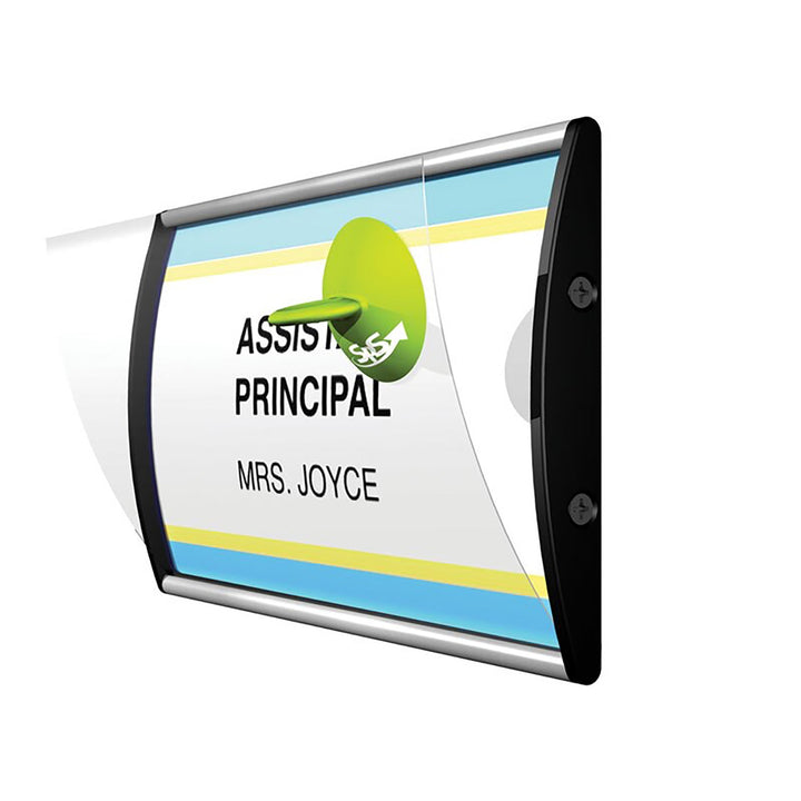 Wall Mount Sign Holder Frame - Curved Top to Bottom - 2.125"H