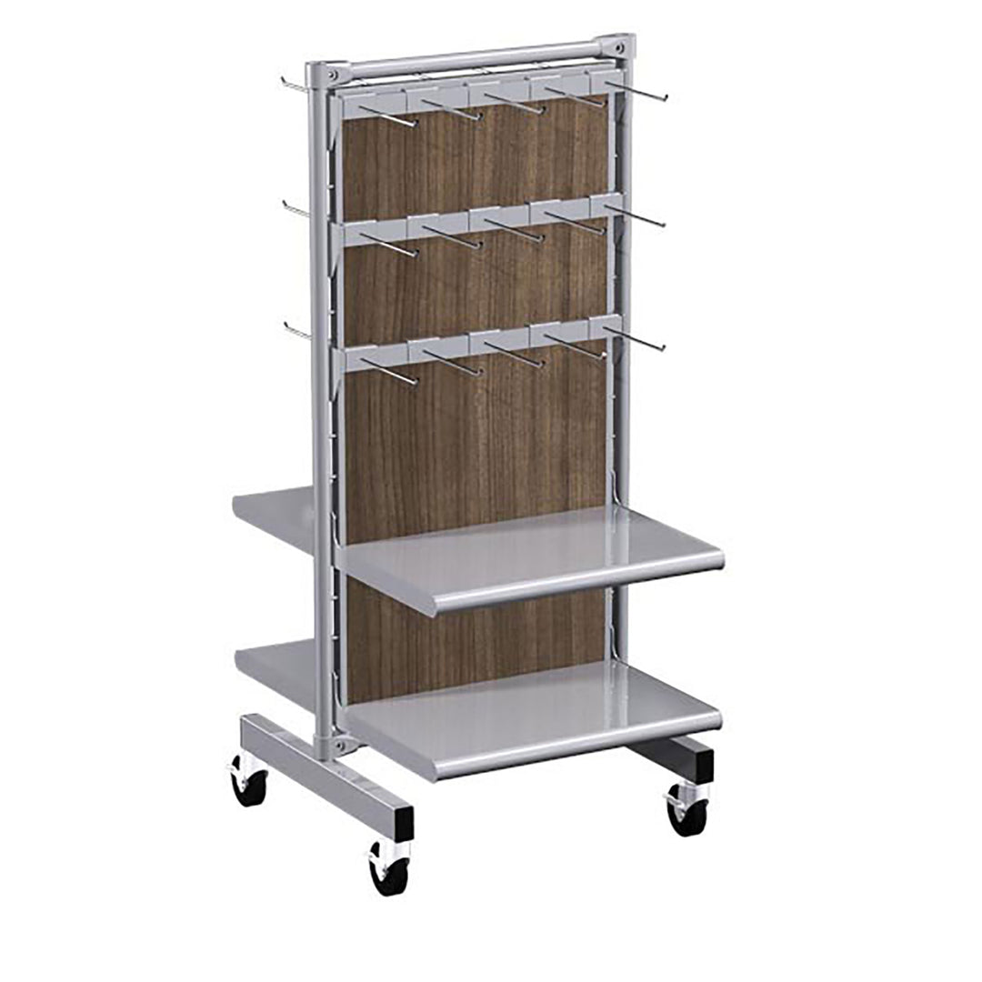 Classic Style Low 2-Way Display Fixture w/Shelf/Hook For Rail