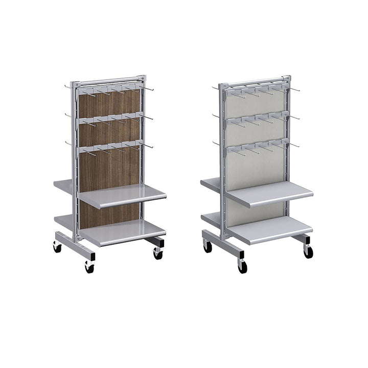 Classic Style Low 2-Way Display Fixture w/Shelf/Hook For Rail