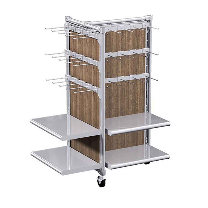 Classic Style Low 3-Way Display Fixture w/Shelf/Hook
