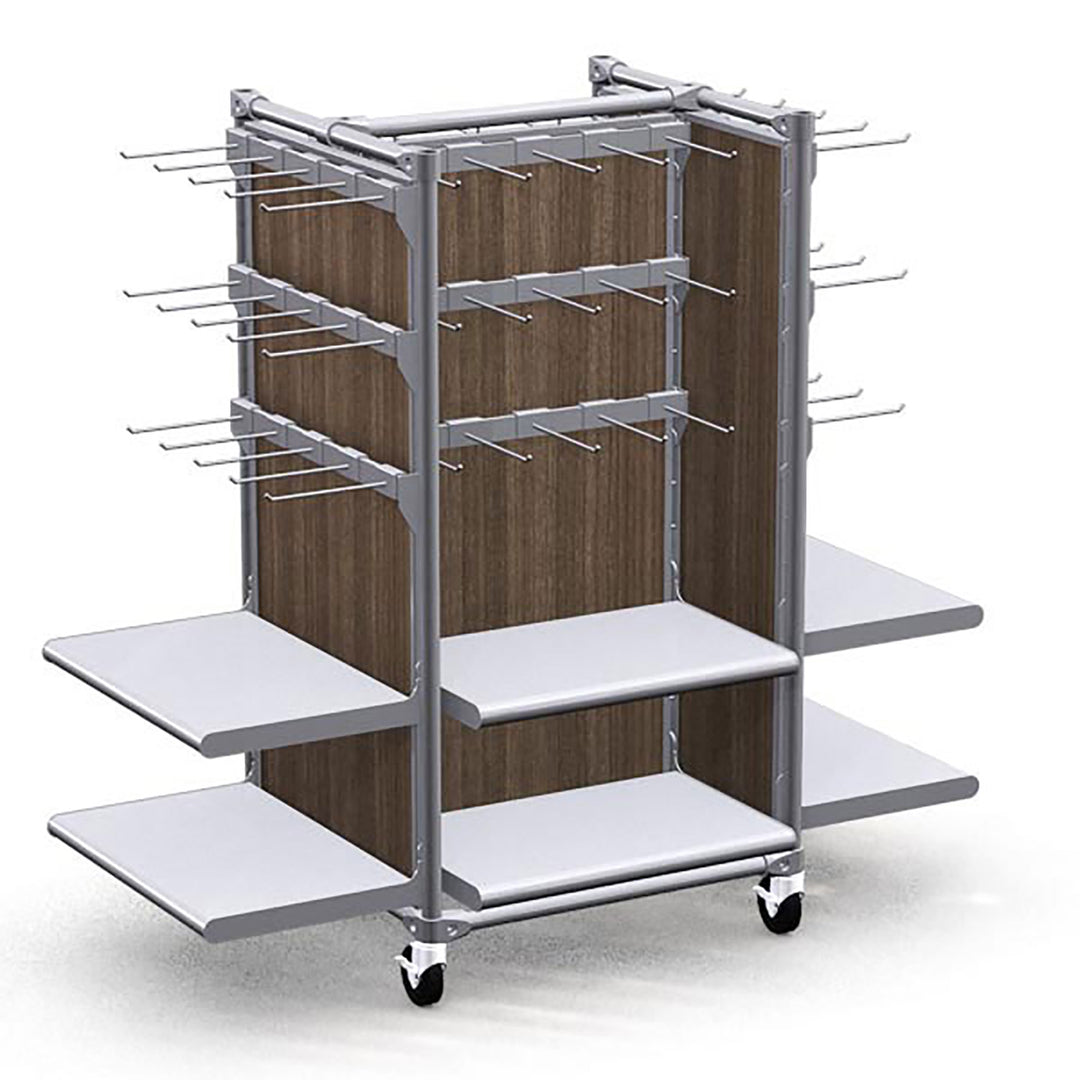 Classic Style Low Gondola Display Fixture w/Shelf/Hook