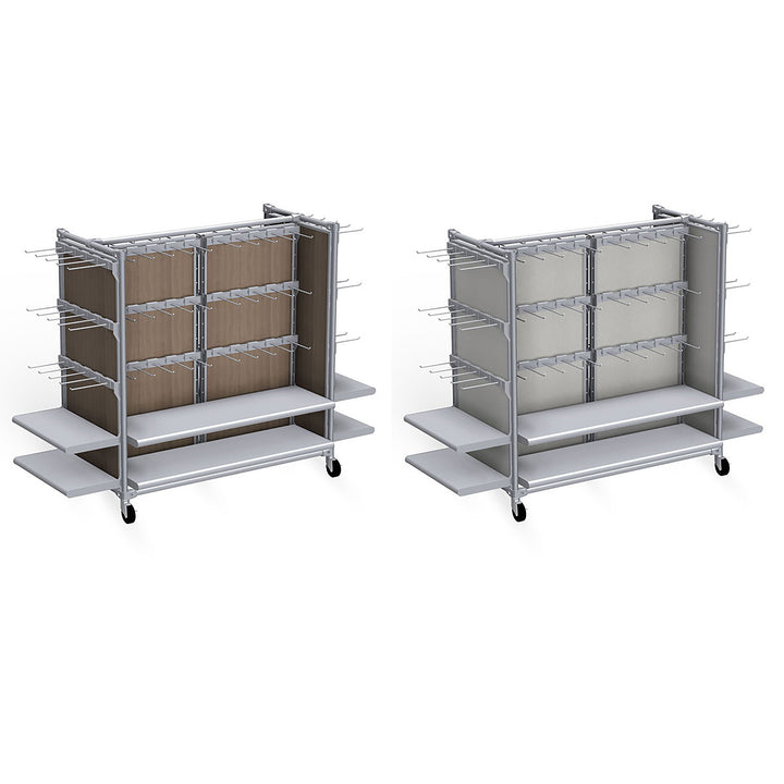 Classic Style Low 2-Mod Gondola Display Fixture w/Shelves/Hooks