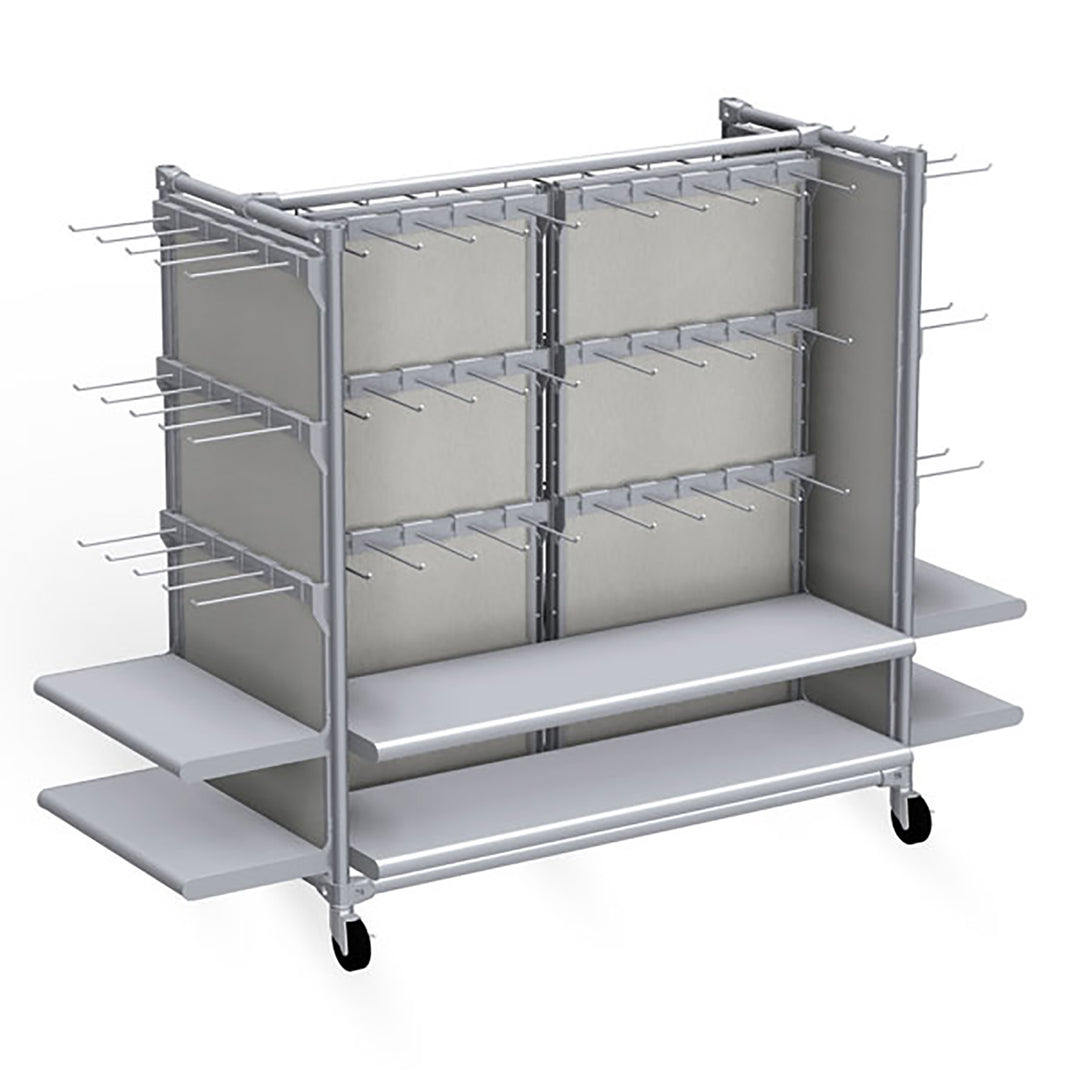 Classic Style Low 2-Mod Gondola Display Fixture w/Shelves/Hooks