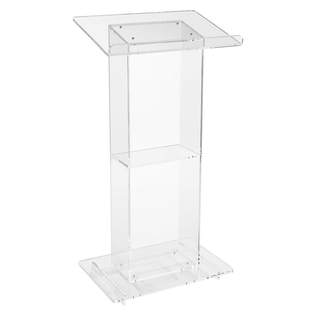 Clear Acrylic Lectern with Shelf