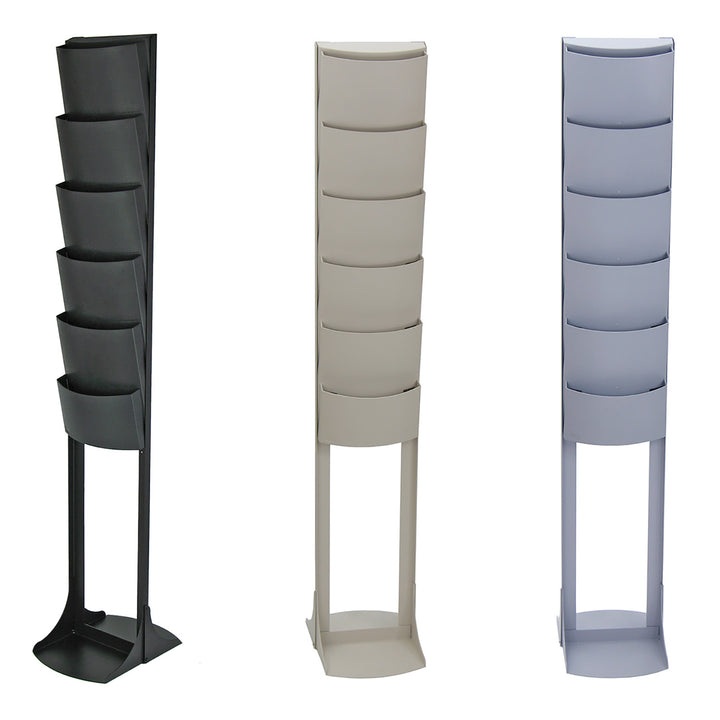 6 Pocket Floor Standing Plastic Literature Rack
