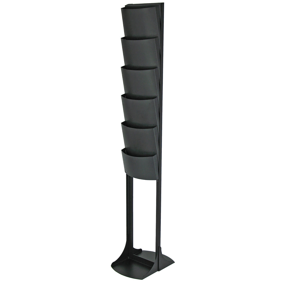 6 Pocket Floor Standing Plastic Literature Rack