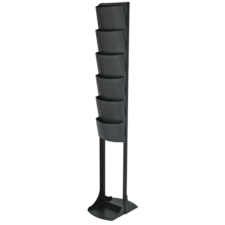 6 Pocket Floor Standing Plastic Literature Rack