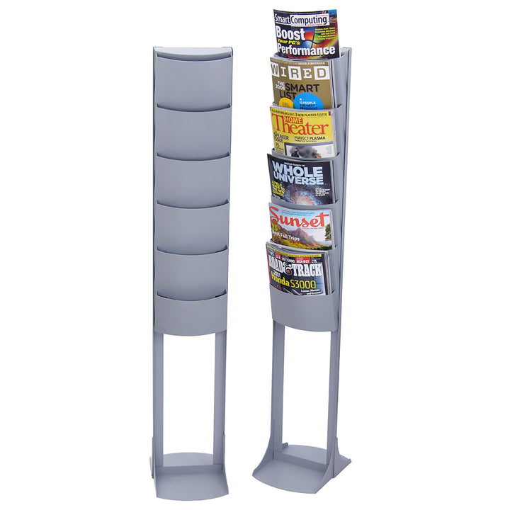 6 Pocket Floor Standing Plastic Literature Rack