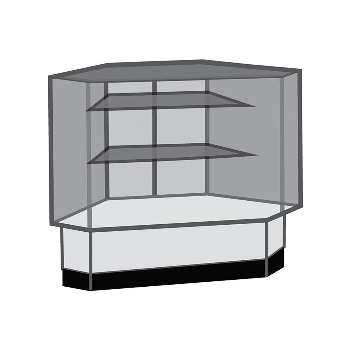 34" Square Full Vision Rear Access Corner Display Case FVRA – Allen Display