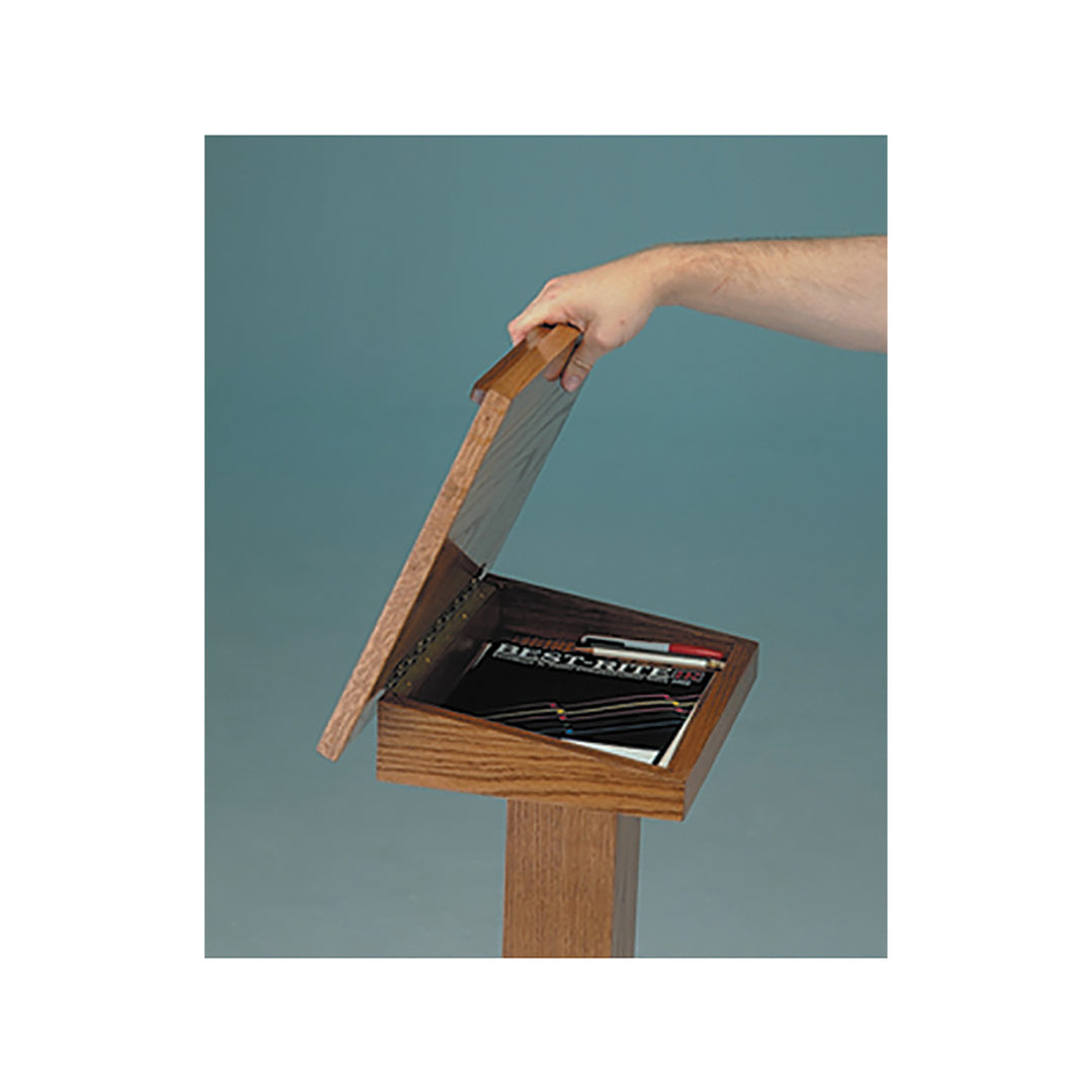 Wooden Lectern with Storage Top