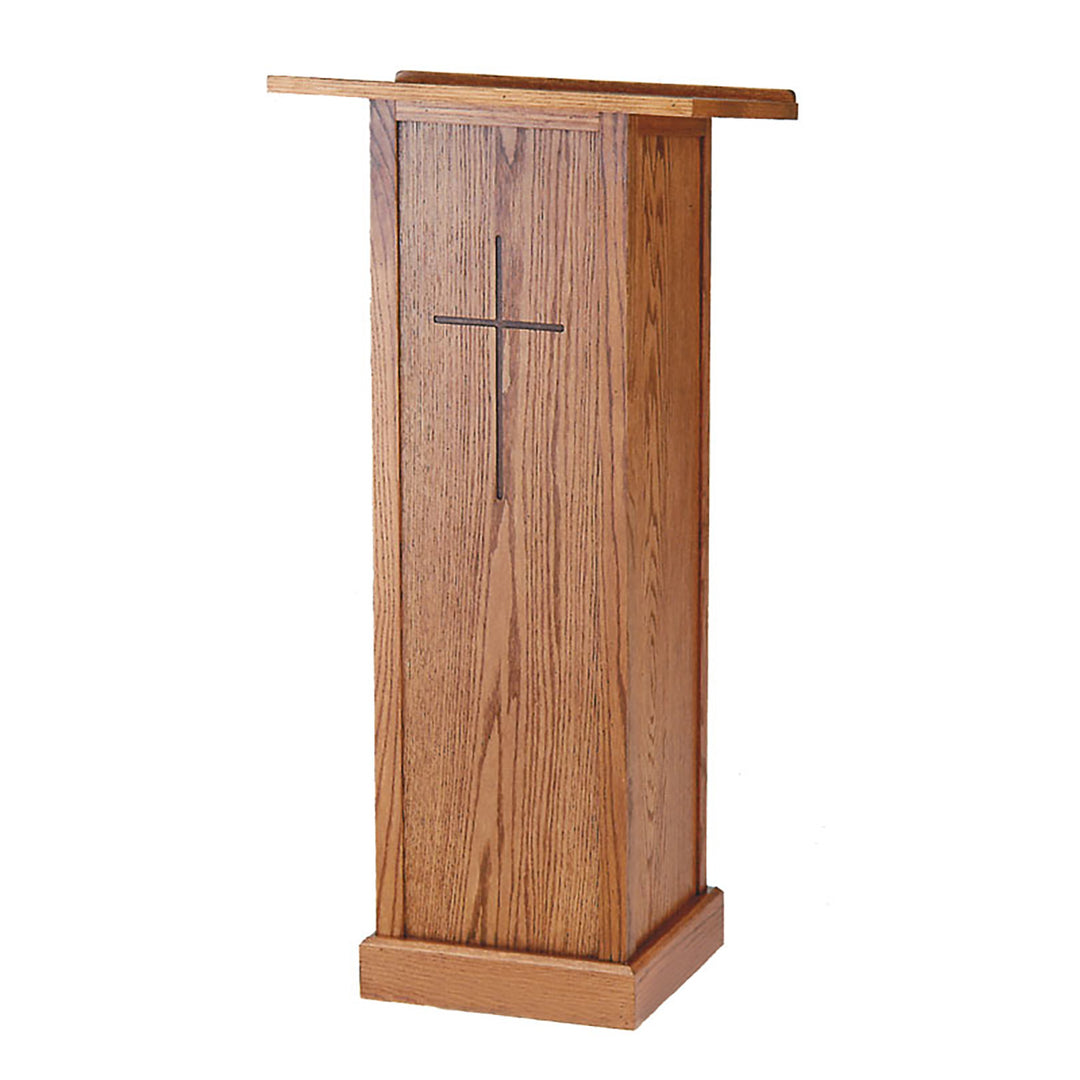 Wooden Lectern w/Storage Shelf