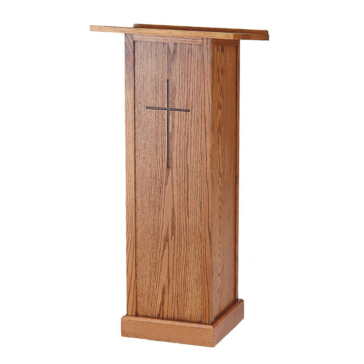Wooden Lectern w/Storage Shelf