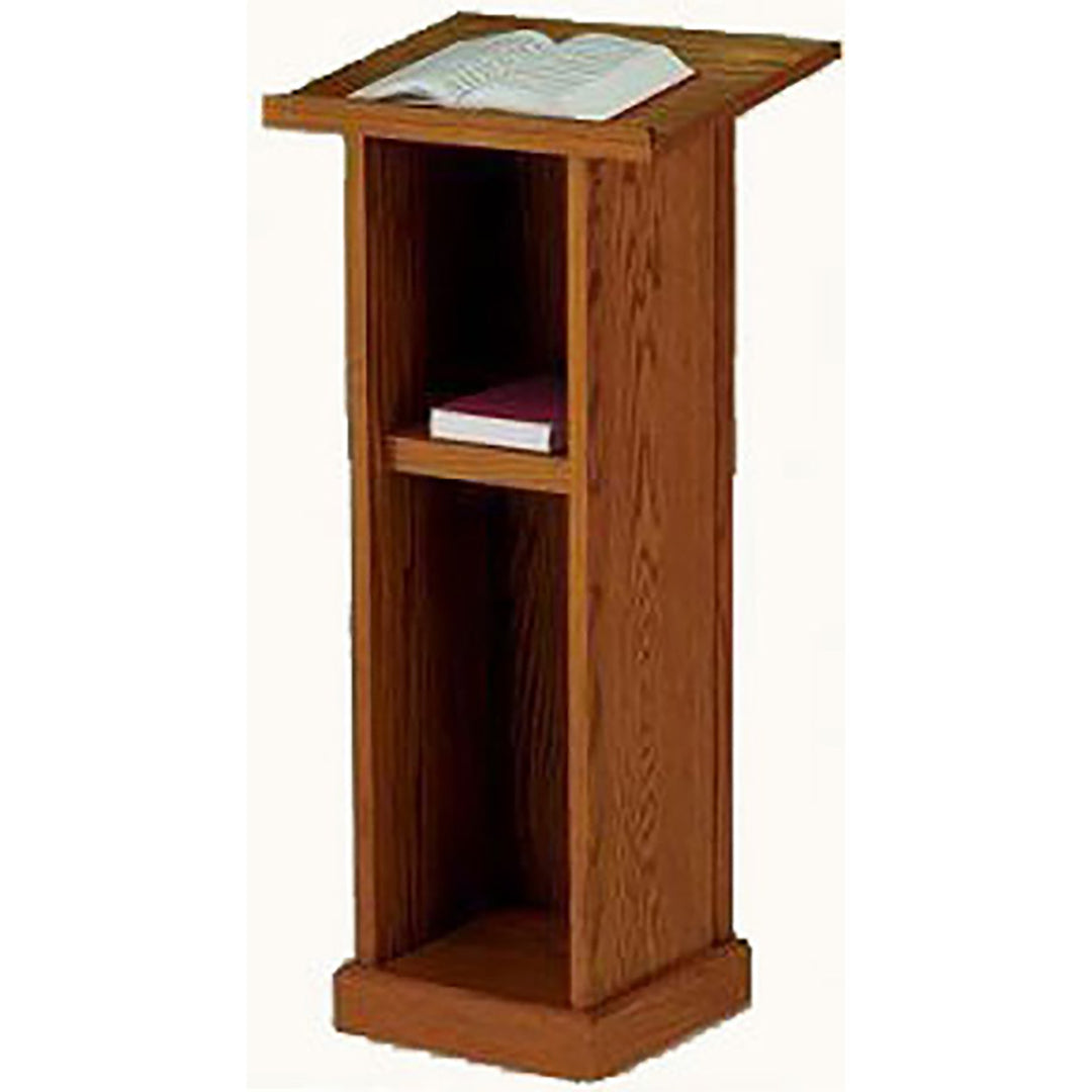 Wooden Lectern w/Storage Shelf