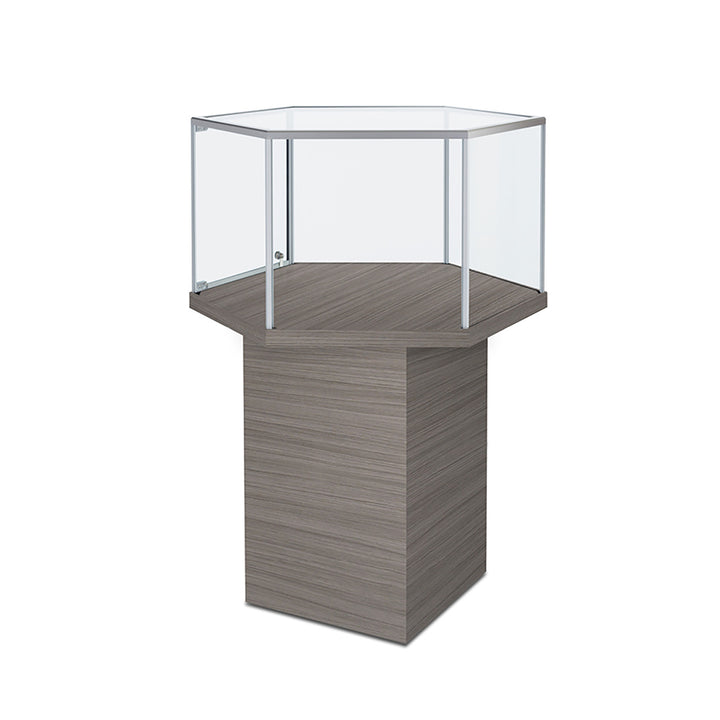 Hexagonal Pedestal Display Case PD535