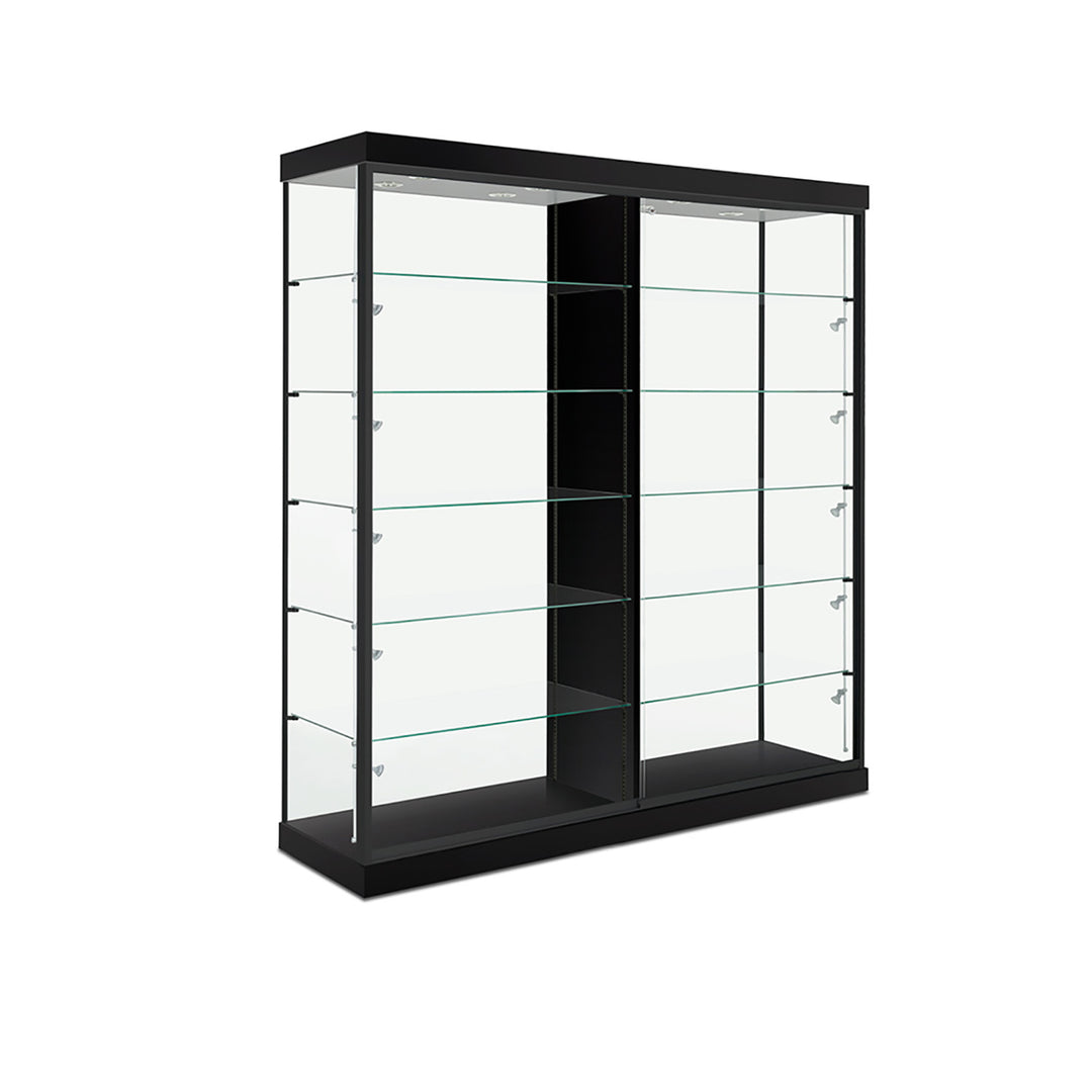 Floor Display Case TD200D, 72"W, LED Lights, Wheels, Glass Back