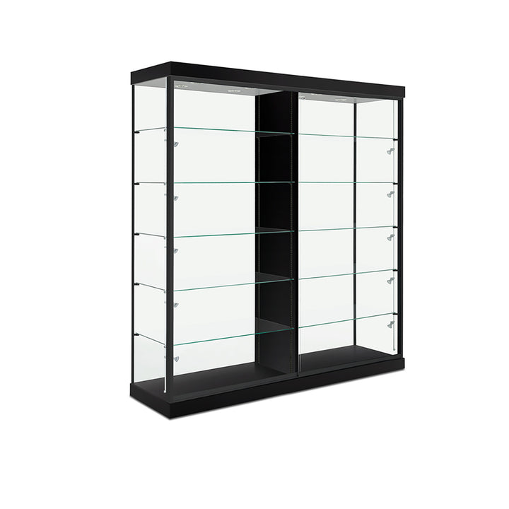 Floor Display Case TD200D, 72"W, LED Lights, Wheels, Glass Back