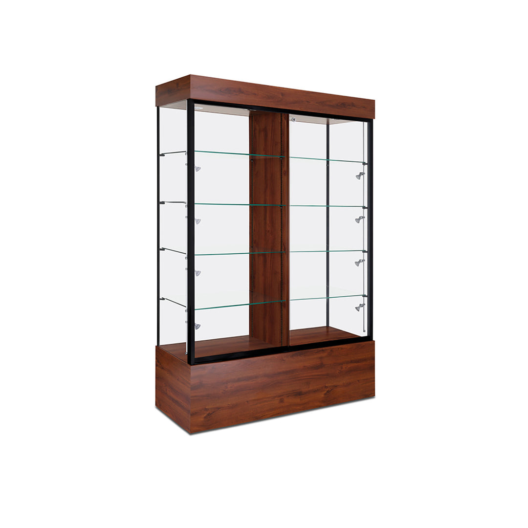 Floor Display Case TD210D, 48"W X 73"H, LED Lights, Wheels, Mirror Back