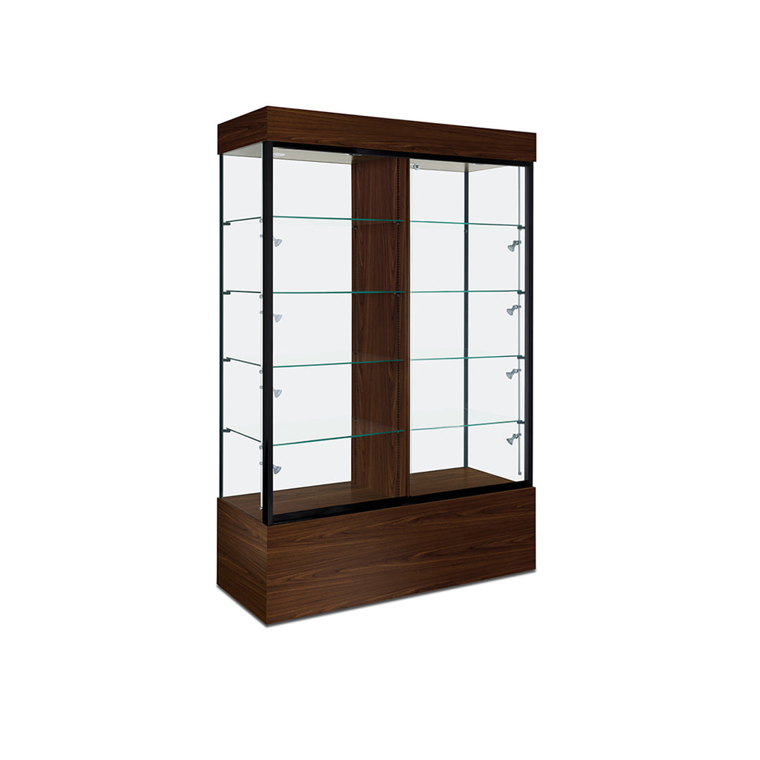 Floor Display Case TD210D, 48"W X 73"H, LED Lights, Wheels, Mirror Back