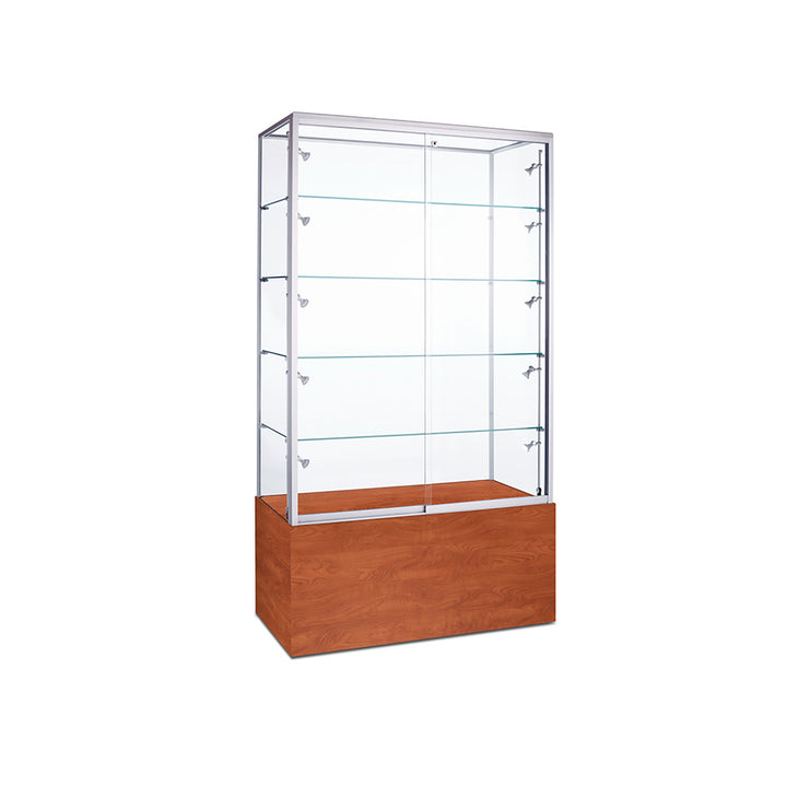 Floor Display Case TD210TG, 40"W, Wheels, Glass Back