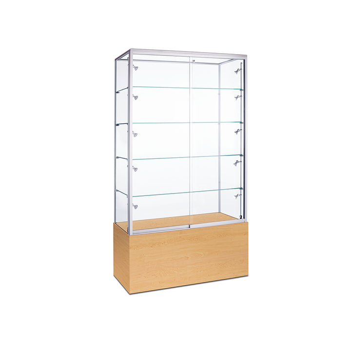 Floor Display Case TD210TG, 40"W, Wheels, Glass Back