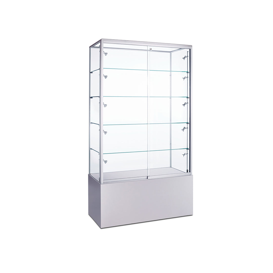 Floor Display Case TD210TG, 40"W, Wheels, Glass Back