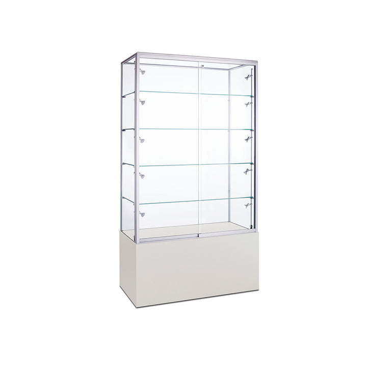 Floor Display Case TD210TG, 40"W, Wheels, Glass Back