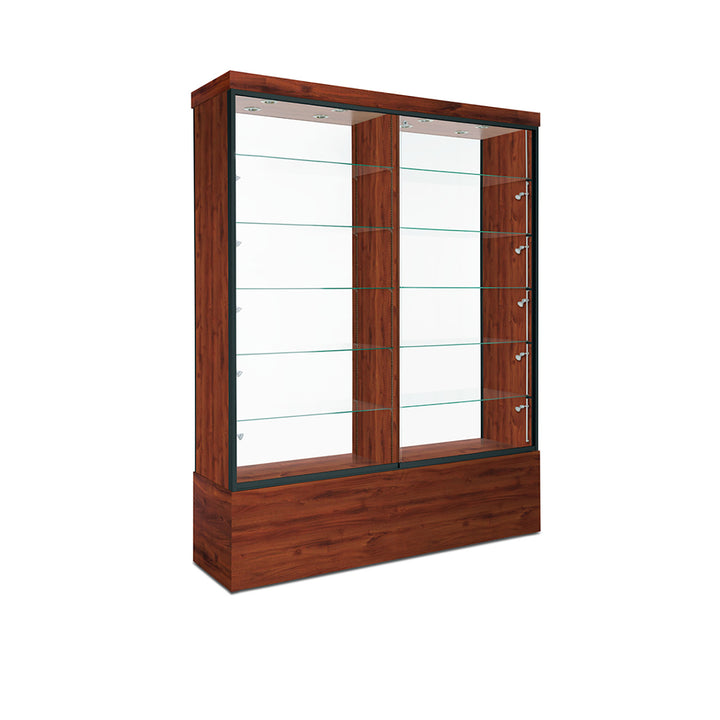 Floor Display Case TD215D, 48"W X 90"H, LED Lights, Wheels, Mirror Back