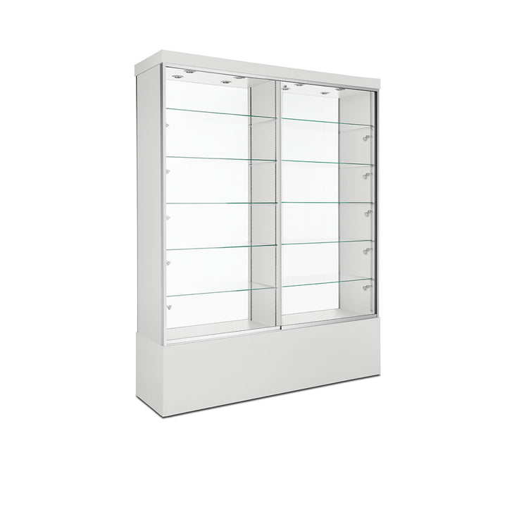 Floor Display Case TD215D, 48"W X 90"H, LED Lights, Wheels, Mirror Back