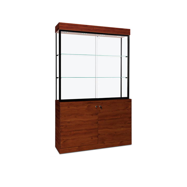 Floor Display Case TD260, 48"W X 79.5"H, LED Lights, Levelers, Mirror Back