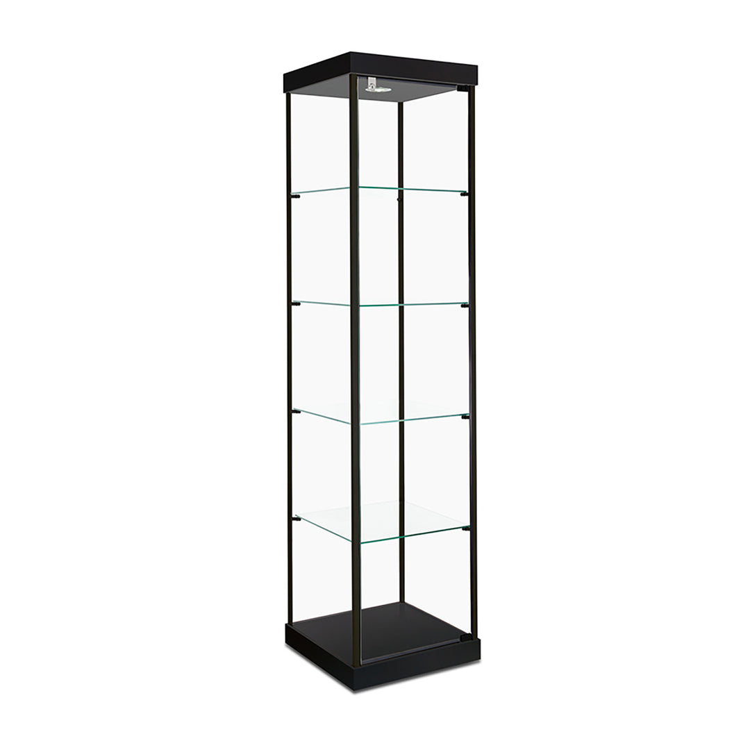 Tower Display Case TW305, 79.5"H, LED Lights, Wheels, Mirror Back