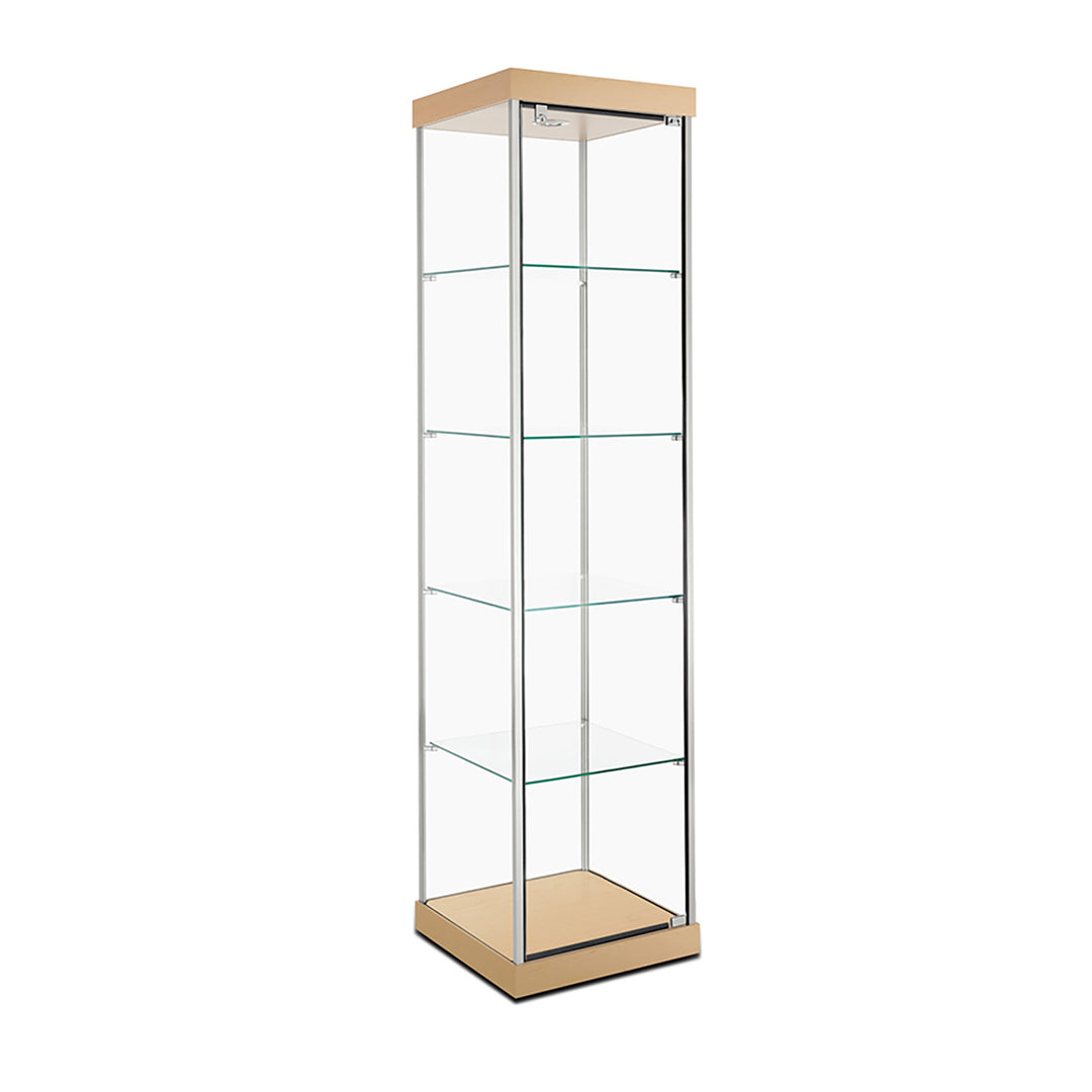 Tower Display Case TW305, 79.5"H, LED Lights, Wheels, Mirror Back