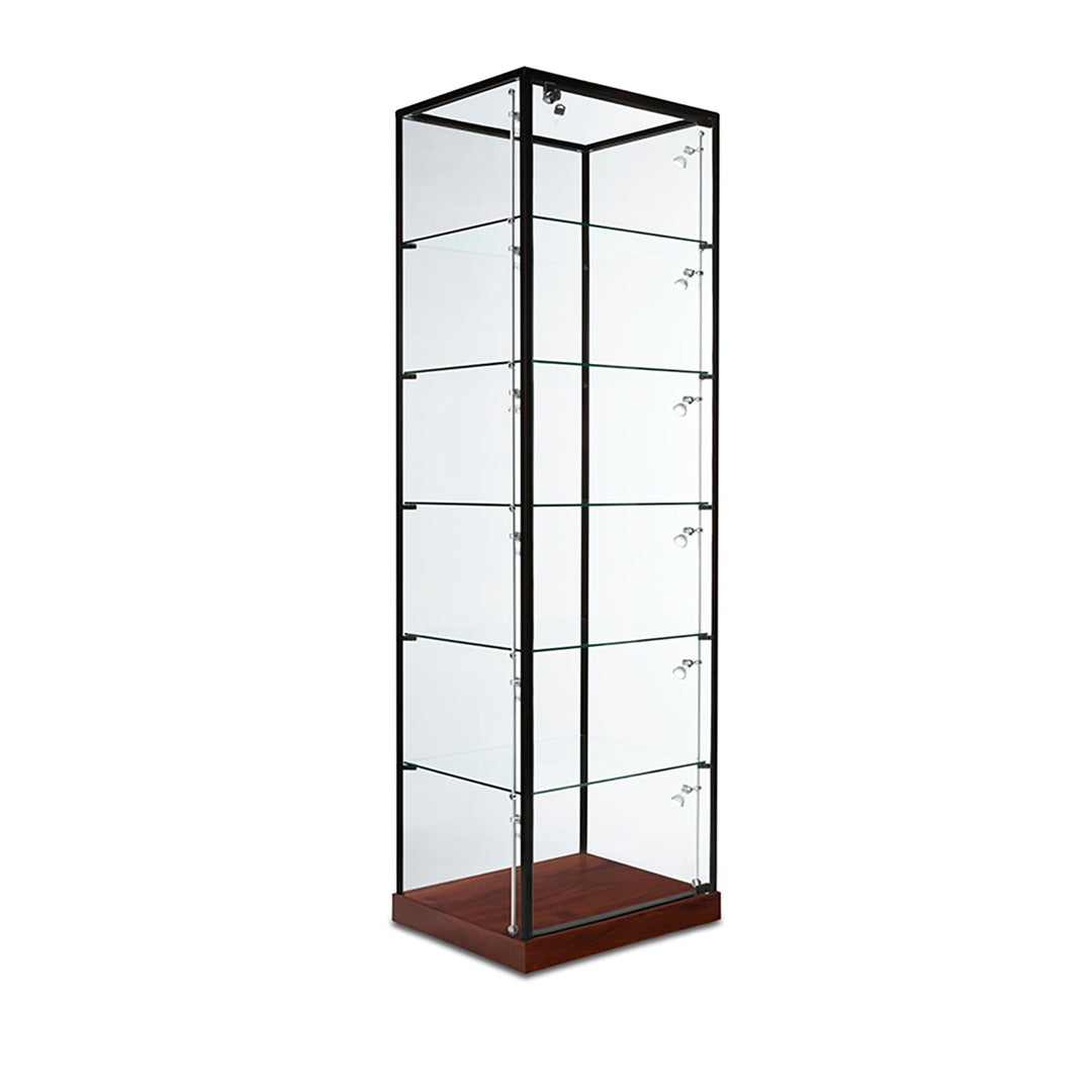 Tower Display Case TW305TG, 75.5"H, Wheels, Mirror Back