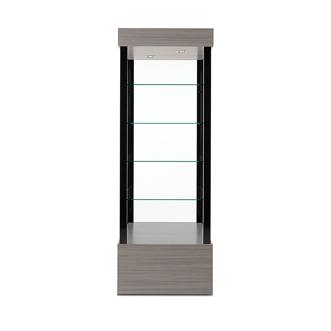 26" Open Display Case, Wheels, LED Lights