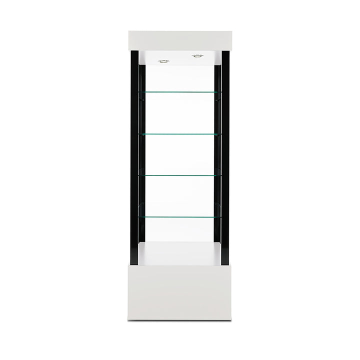 26" Open Display Case, Wheels, LED Lights