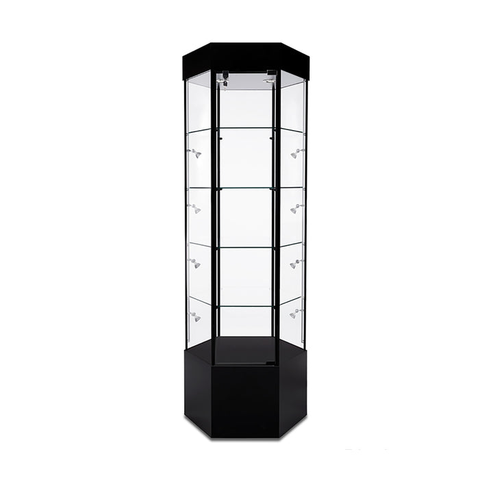 Tower Display Case TW340, 73"H, Wheels, LED Lights