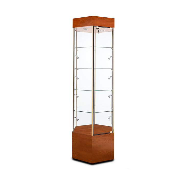 Tower Display Case TW340, 73"H, Wheels, LED Lights
