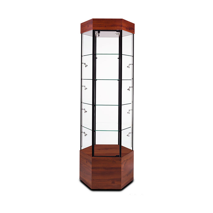 Tower Display Case TW340, 73"H, Wheels, LED Lights