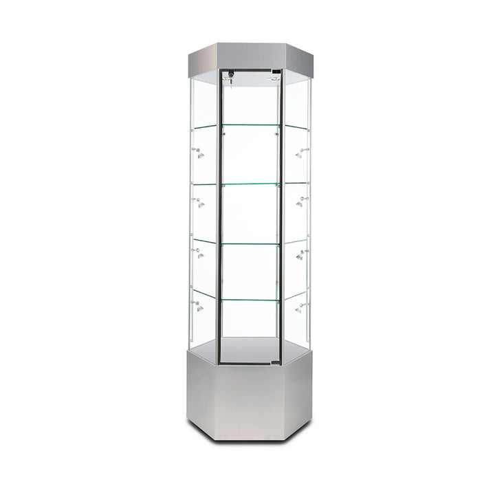 Tower Display Case TW340, 73"H, Wheels, LED Lights