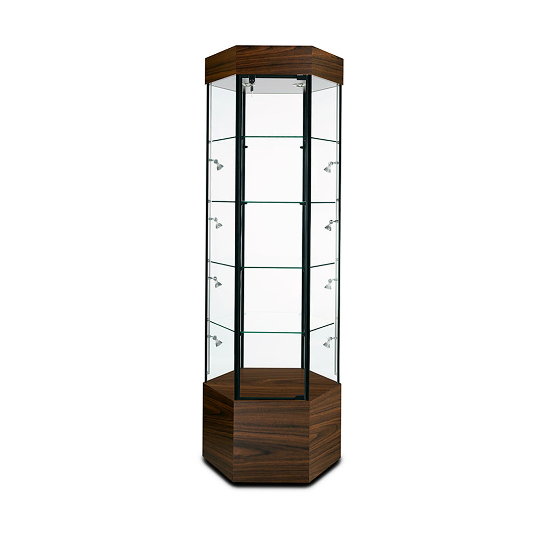 Tower Display Case TW340, 73"H, Wheels, LED Lights