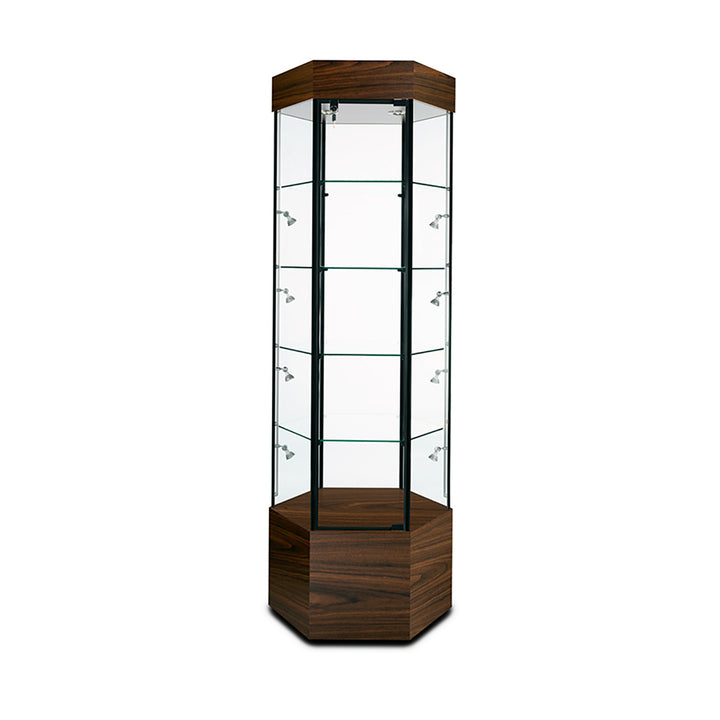 Tower Display Case TW340, 73"H, Wheels, LED Lights