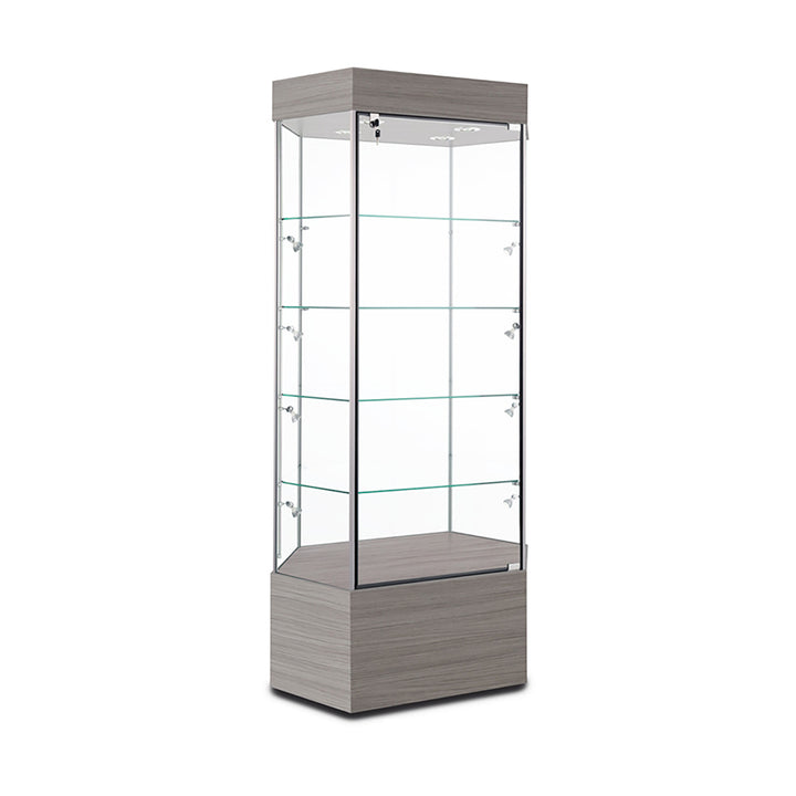 Tower Display Case TW344, 73"H, Wheels, LED Lights