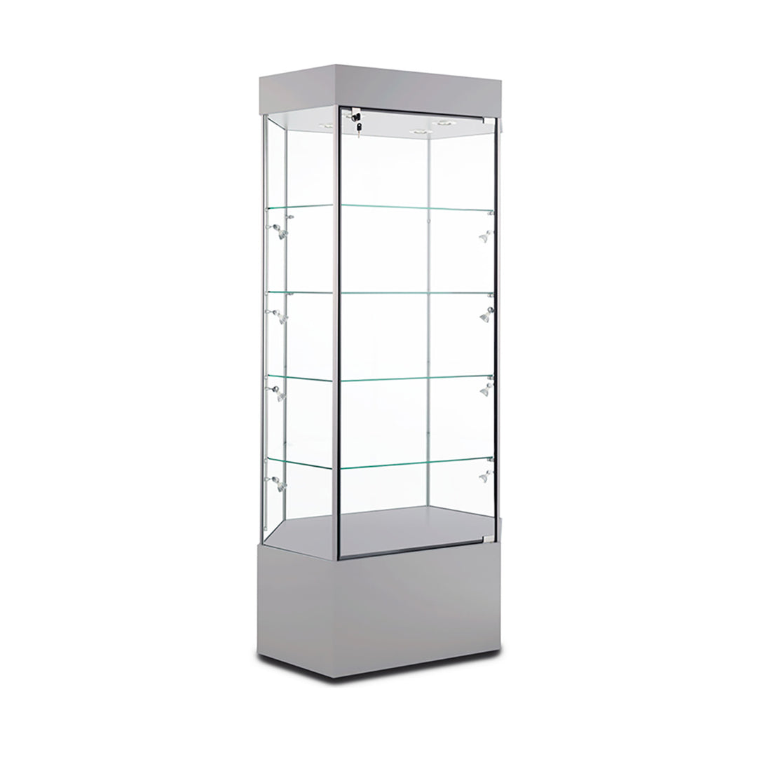 Tower Display Case TW344, 73"H, Wheels, LED Lights
