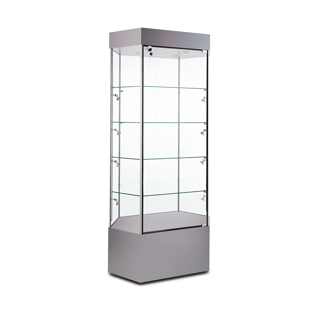 Tower Display Case TW344, 73"H, Wheels, LED Lights