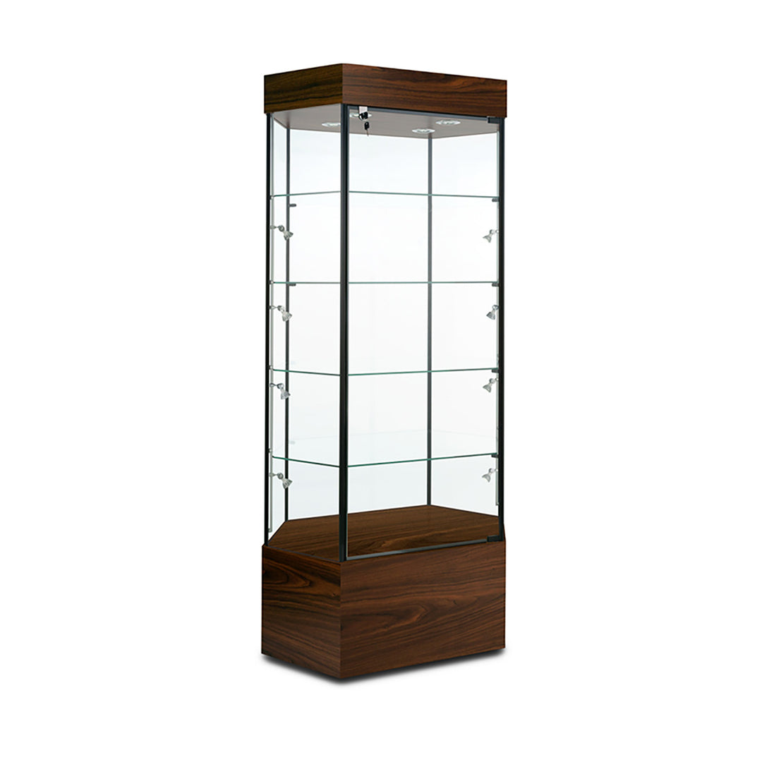 Tower Display Case TW344, 73"H, Wheels, LED Lights