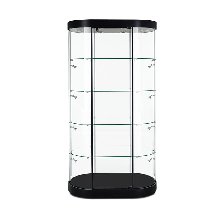 Stretched Round Display Case TW385 38"W, Wheels, LED Lights